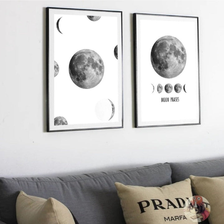 Moon Phases - Canvas Wall Art Painting | Bowlift