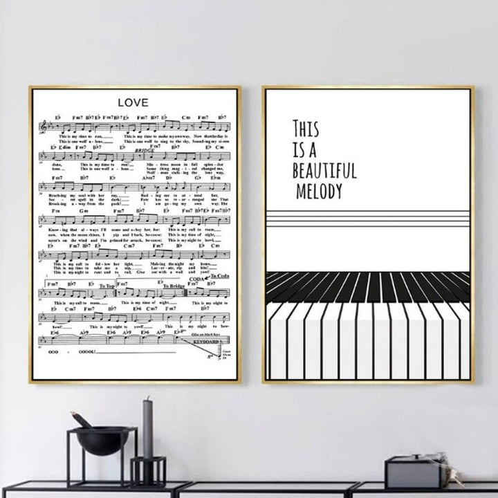 Nordic Minimalist Black White - Canvas Wall Art Painting | Bowlift