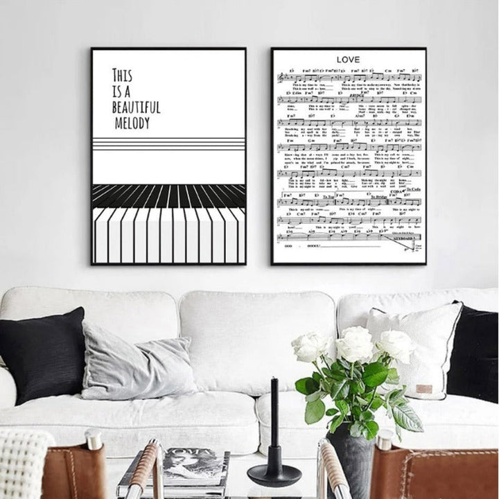 Nordic Minimalist Black White - Canvas Wall Art Painting | Bowlift