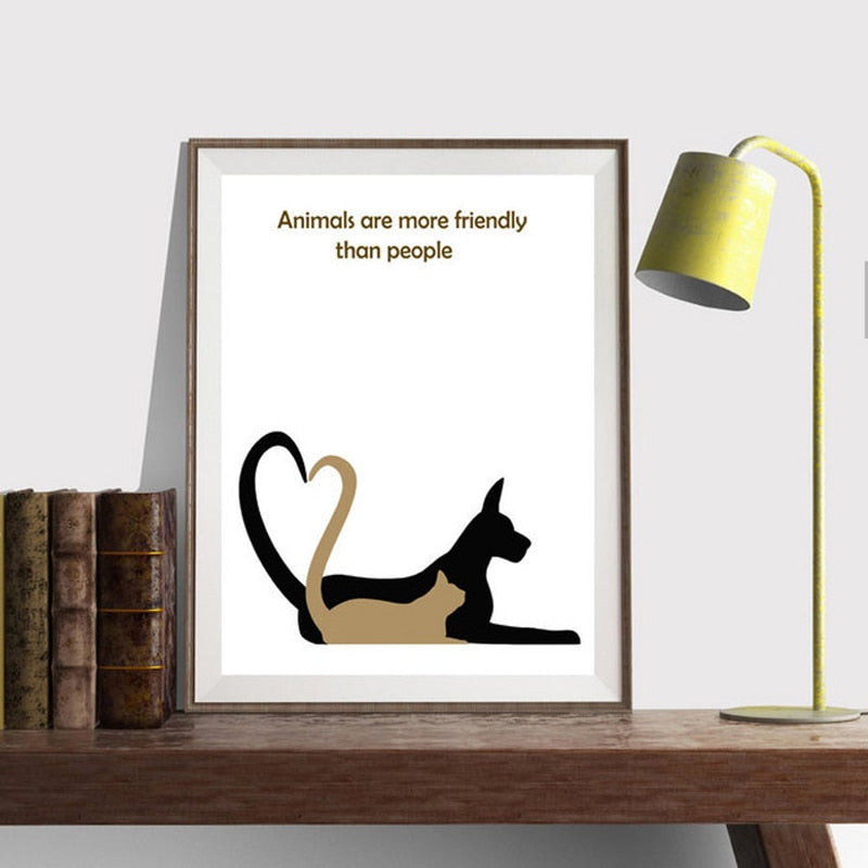 Modern Cartoon Animals - Canvas Wall Art Painting | Bowlift