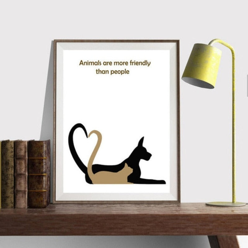 Modern Cartoon Animals - Canvas Wall Art Painting | Bowlift