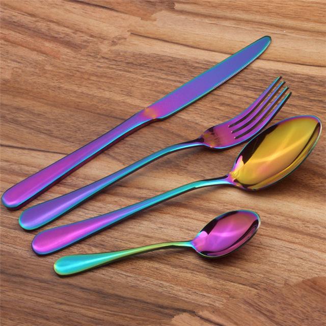 Prismatic Rainbow Cutlery (4 Piece Set) | Bowlift