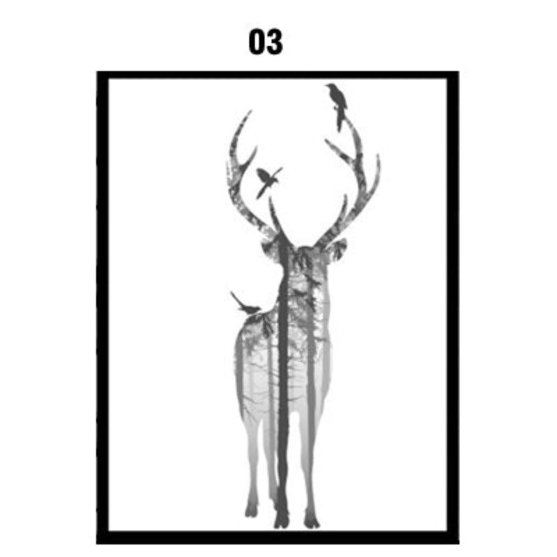 Deer Animals Forest - Canvas Wall Art Painting | Bowlift