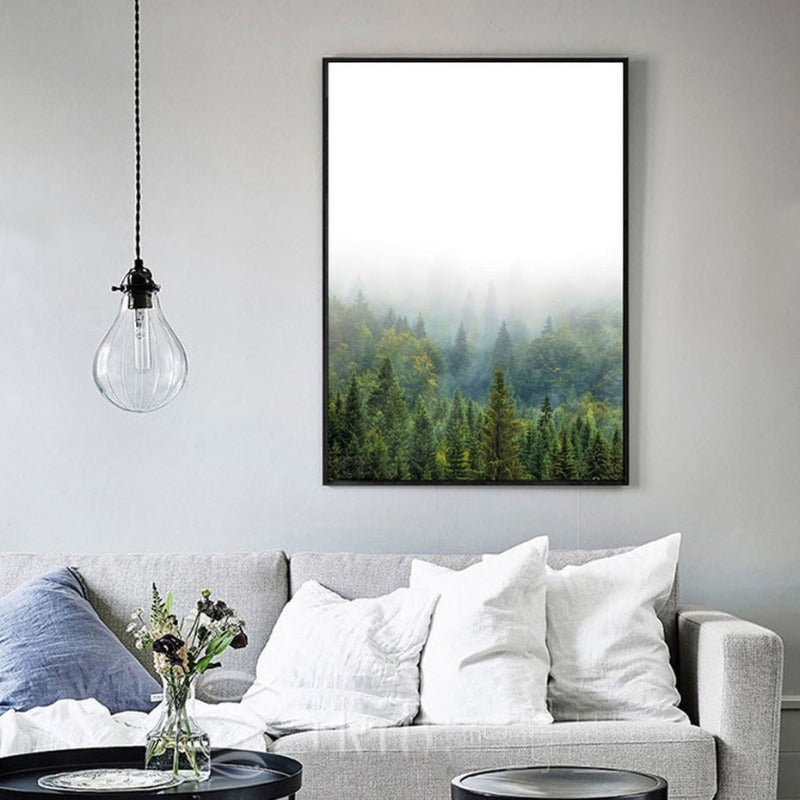 Pine Forest Landscape Inspiring Quote - Canvas Wall Art Painting | Bowlift