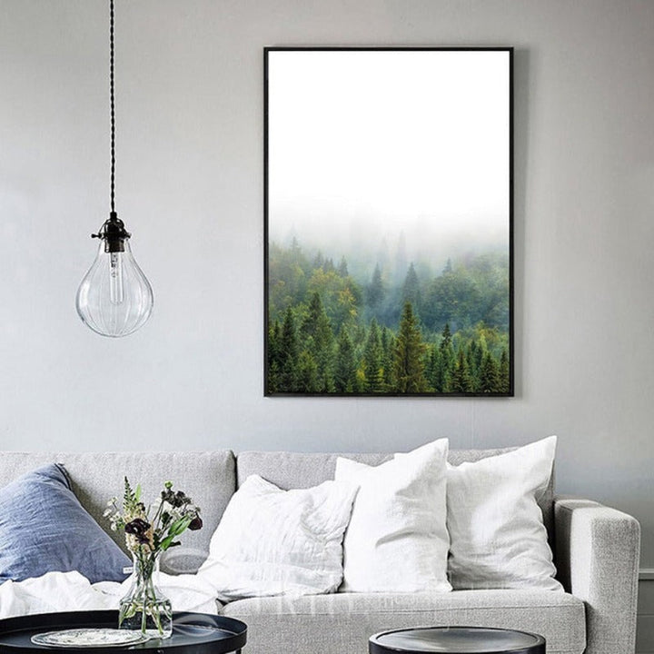Pine Forest Landscape Inspiring Quote - Canvas Wall Art Painting | Bowlift