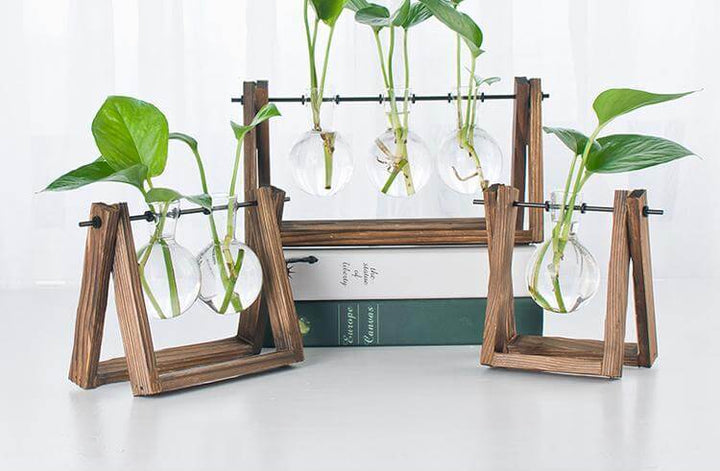Decorative  Wooden Vase With Wooden Tray | Bowlift