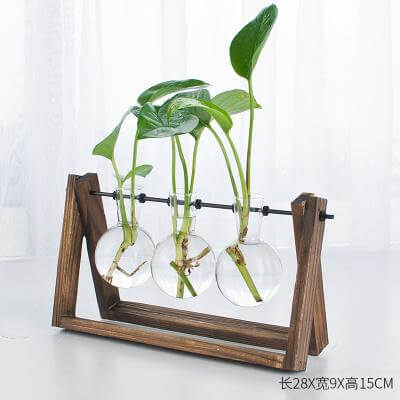 Decorative  Wooden Vase With Wooden Tray | Bowlift