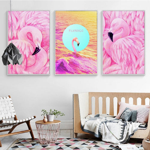 Pink Flamingo - Canvas Wall Art Painting | Bowlift