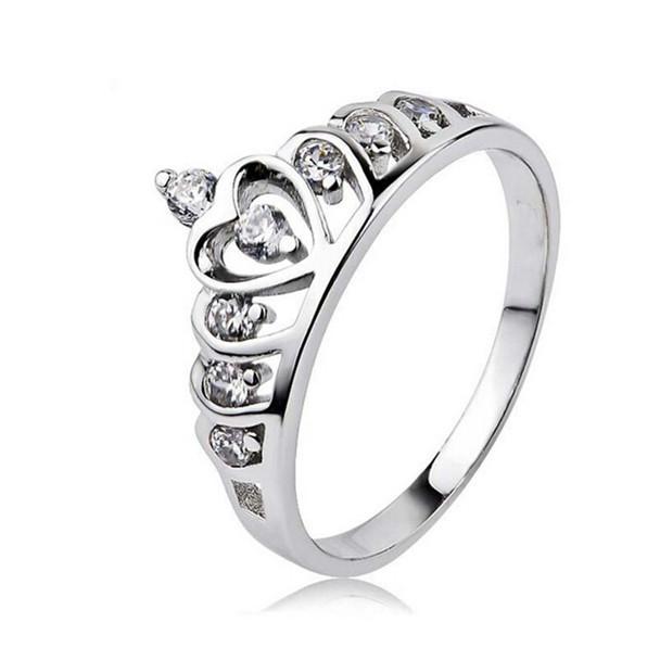 Silver Princess Crown 925 Austrian Crystal Ring | Bowlift