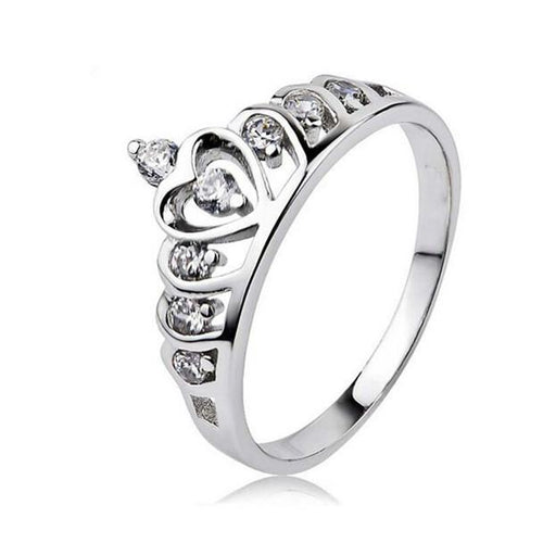 Silver Princess Crown 925 Austrian Crystal Ring | Bowlift