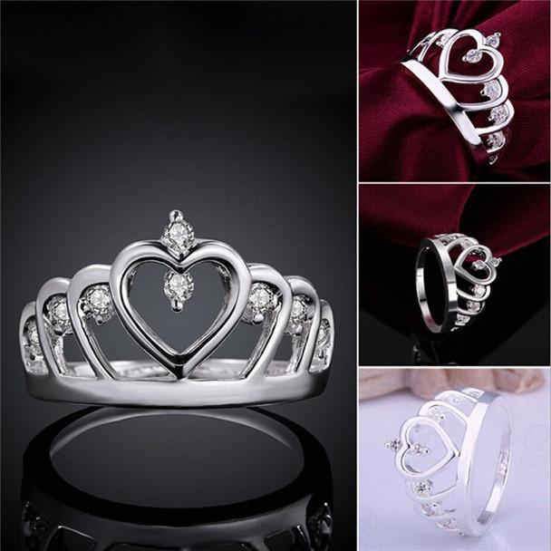 Silver Princess Crown 925 Austrian Crystal Ring | Bowlift