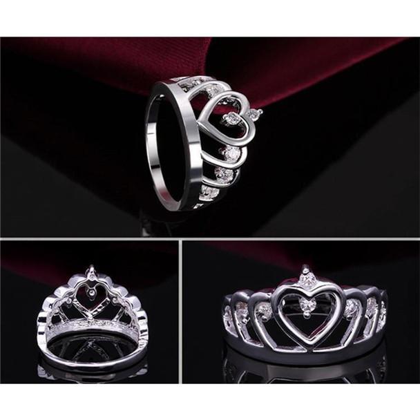 Silver Princess Crown 925 Austrian Crystal Ring | Bowlift