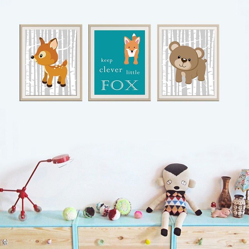 Animals Forest - Canvas Wall Art Painting | Bowlift