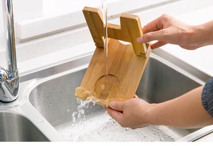 Cutting Board FoldaBowlifte wooden pot lids holder | Bowlift