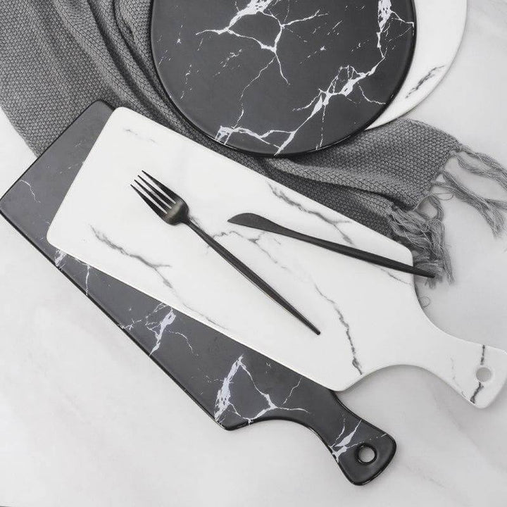 BowLift | Luxury Ceramic Creative Marble Stripe Large Pizza Plate