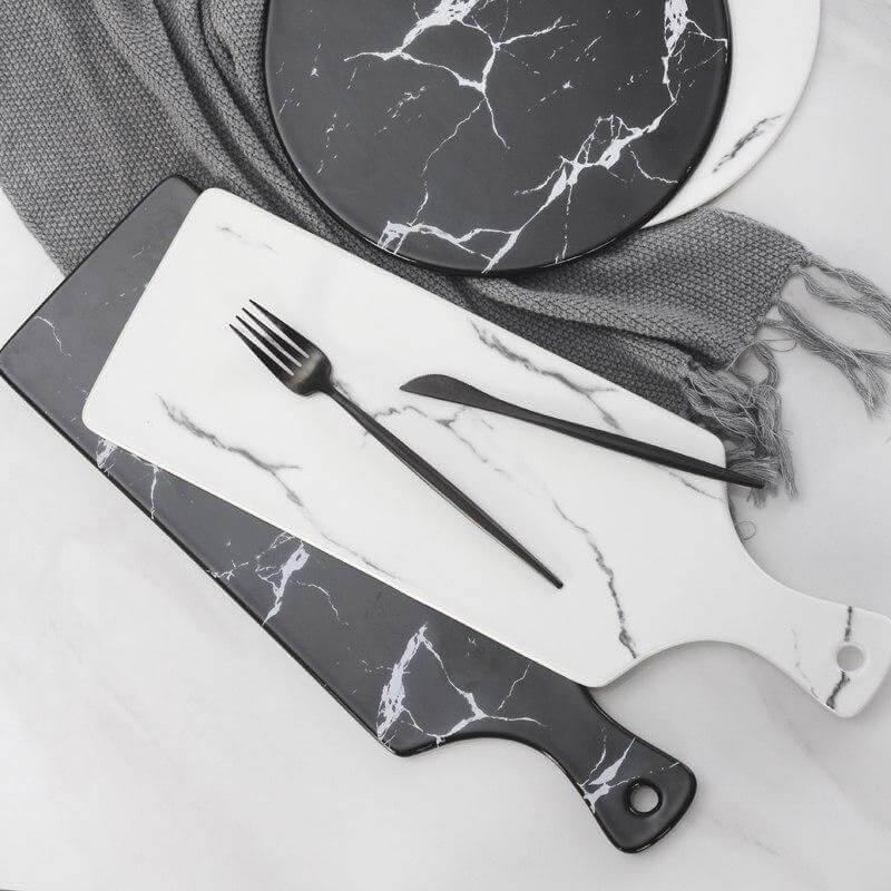BowLift | Luxury Ceramic Creative Marble Stripe Large Pizza Plate