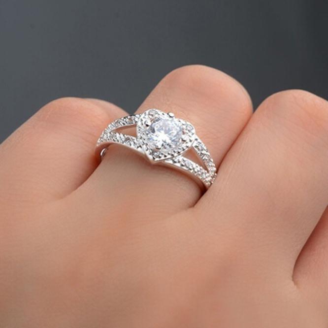 Sterling Silver Crystal Heart Ring | Bowlift