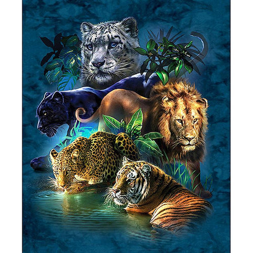Powerful Big Cats - GemPaint Kit | Bowlift
