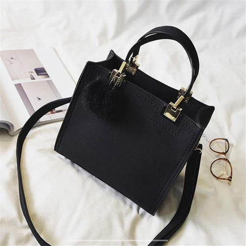 BowLift | Fur Ball High-Quality Merhaba Casual Genuine Leather Shoulder Women Hand Bag