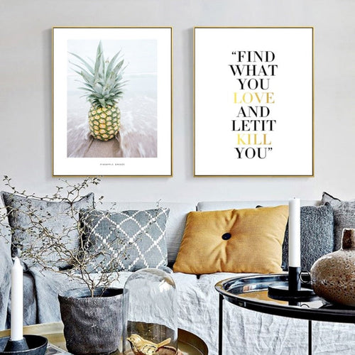 Pineapple Seascape - Canvas Wall Art Painting | Bowlift
