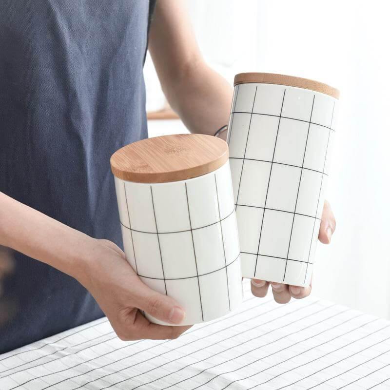 BowLift | Ceramic Bamboo Cover Kitchen Food Container
