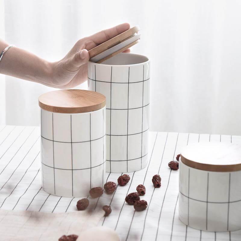 BowLift | Ceramic Bamboo Cover Kitchen Food Container