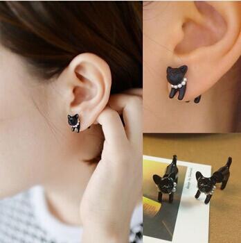 Black Cat - Stud Earrings | Bowlift