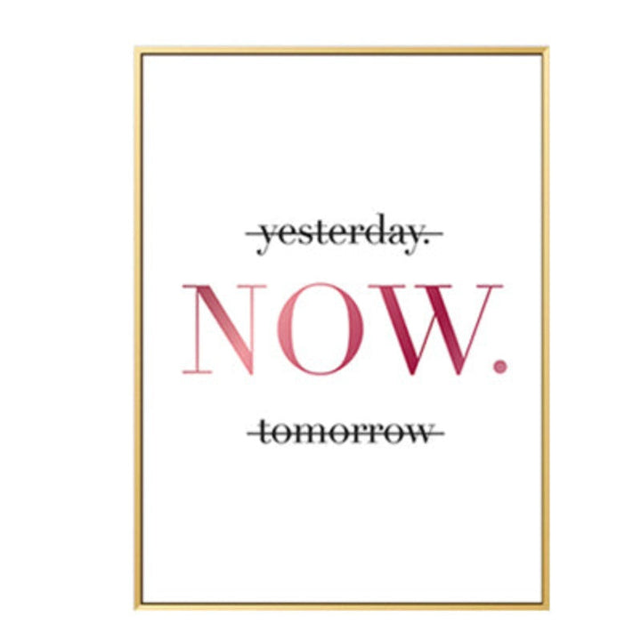 Modern Yellow Gold Pineapple Today Quotes - Canvas Wall Art Painting | Bowlift