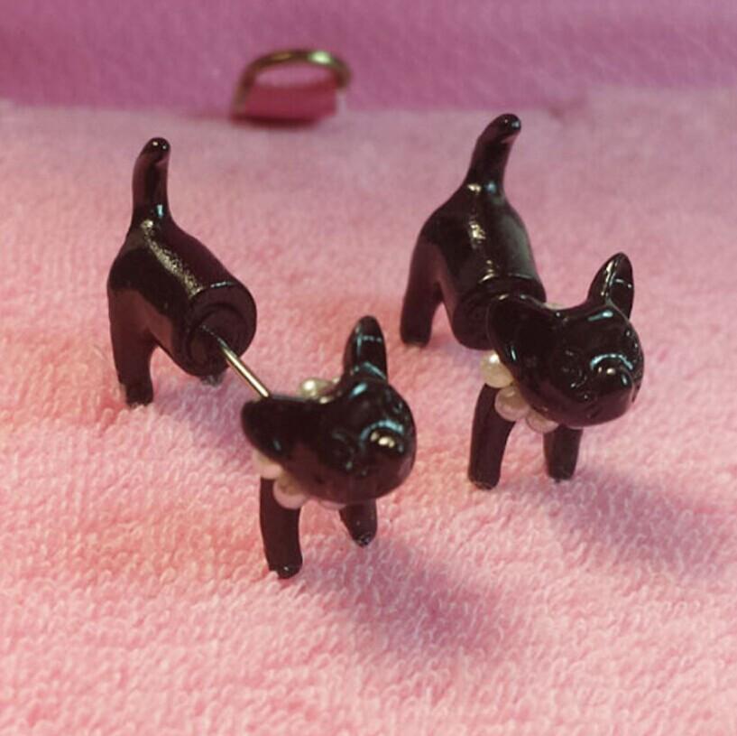 Black Cat - Stud Earrings | Bowlift
