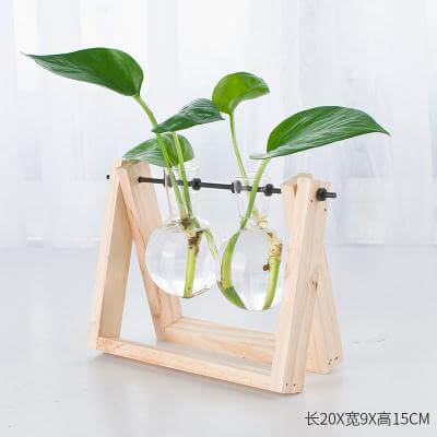 Decorative  Wooden Vase With Wooden Tray | Bowlift