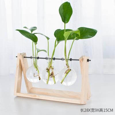 Decorative  Wooden Vase With Wooden Tray | Bowlift