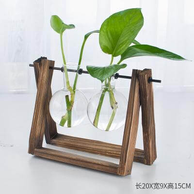 Decorative  Wooden Vase With Wooden Tray | Bowlift