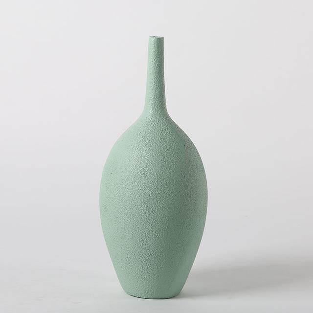 BowLift | Interior Green Resin Flower Stone Vase for Home Decoration