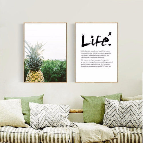 Nordic Seascape Life Inspiring Quotes - Canvas Wall Art Painting | Bowlift
