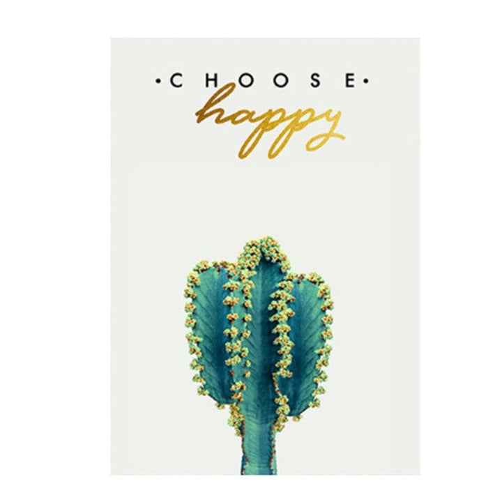 Life Quote Cactus  - Canvas Wall Art Painting | Bowlift