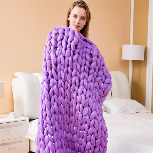 BowLift | Handmade Chunky Knit Blanket Comfy & Warm -  80 x100 cm