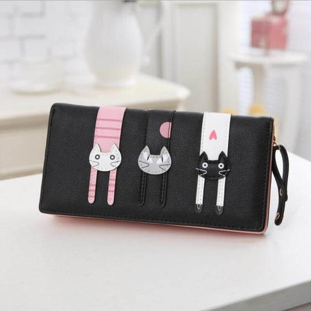 BowLift | Modern Cat Stitching Zipper Wallet