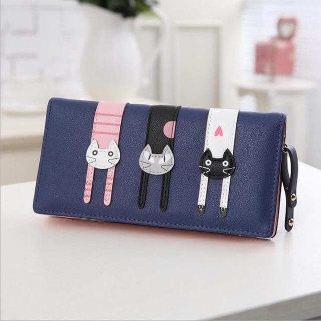 BowLift | Modern Cat Stitching Zipper Wallet