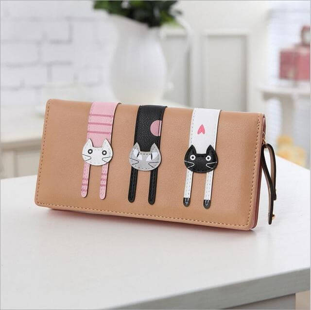 BowLift | Modern Cat Stitching Zipper Wallet