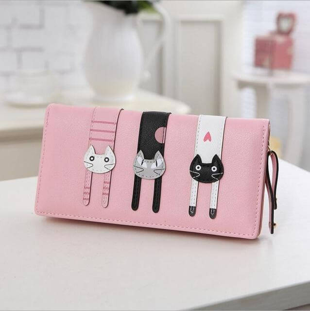 BowLift | Modern Cat Stitching Zipper Wallet