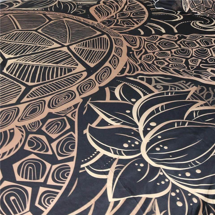 BowLift | Luxury Turtles Golden Tortoise Comfortable Duvet Cover Bedding Set