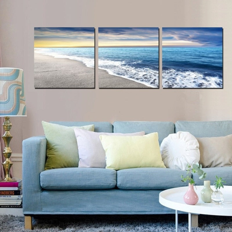 Beach Sandy Sea - Canvas Wall Art Painting | Bowlift