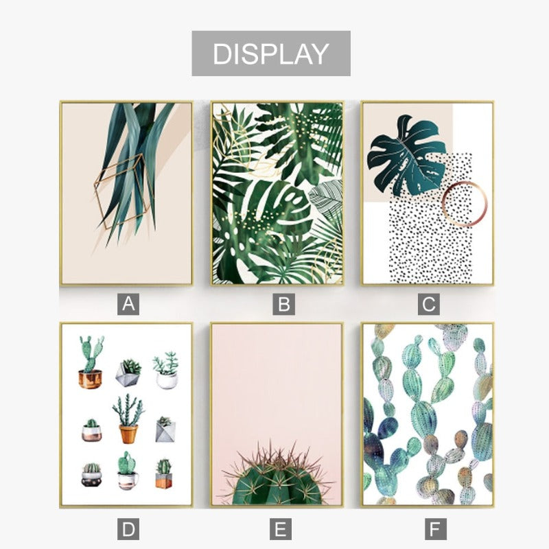 Cactus Plants Leaf - Canvas Wall Art Painting | Bowlift