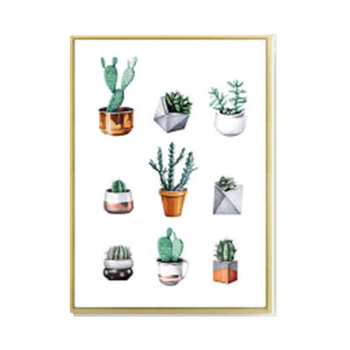 Cactus Plants Leaf - Canvas Wall Art Painting | Bowlift