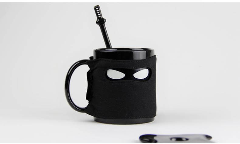 BowLift | Creative Ninja Ceramic Mug with Mask Sword and Spoon