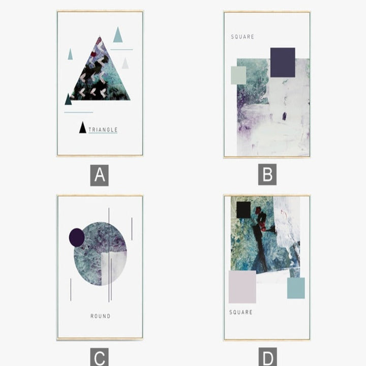 Geometric Nordic Shapes - Canvas Wall Art Painting | Bowlift
