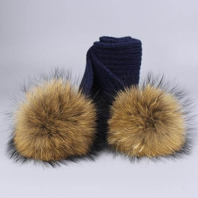 BowLift | Warm Knitted Fur Hat Scarf Set