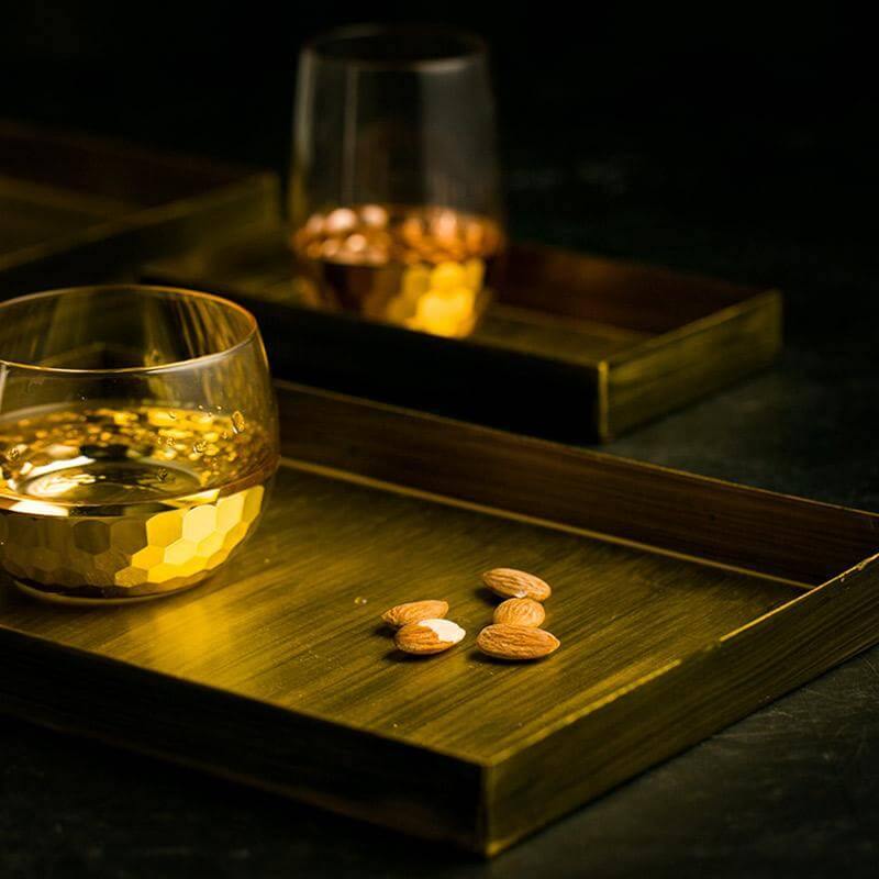 BowLift | Luxury Gold Color Metal Serving Trays