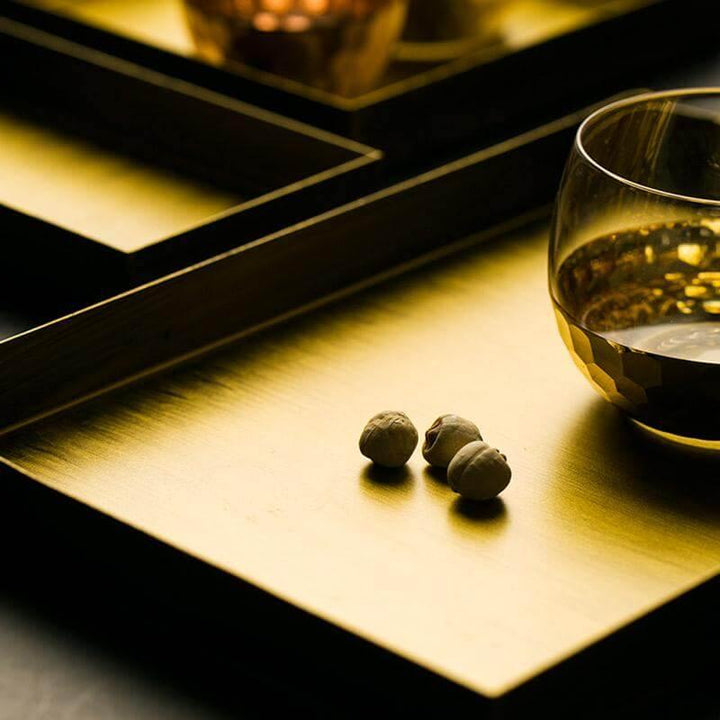 BowLift | Luxury Gold Color Metal Serving Trays