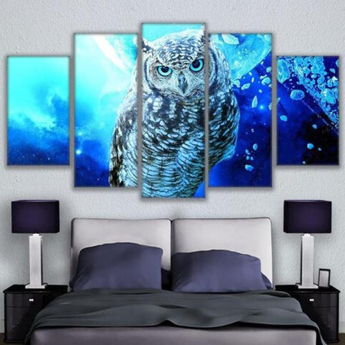 Blue Owl - Canvas Wall Art Painting | Bowlift